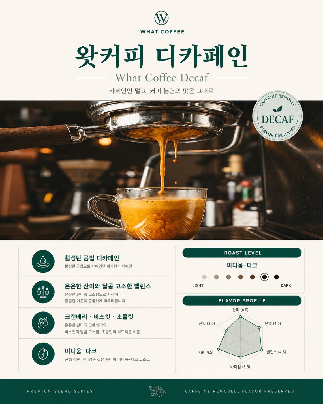 왓커피 디카페인 블렌드